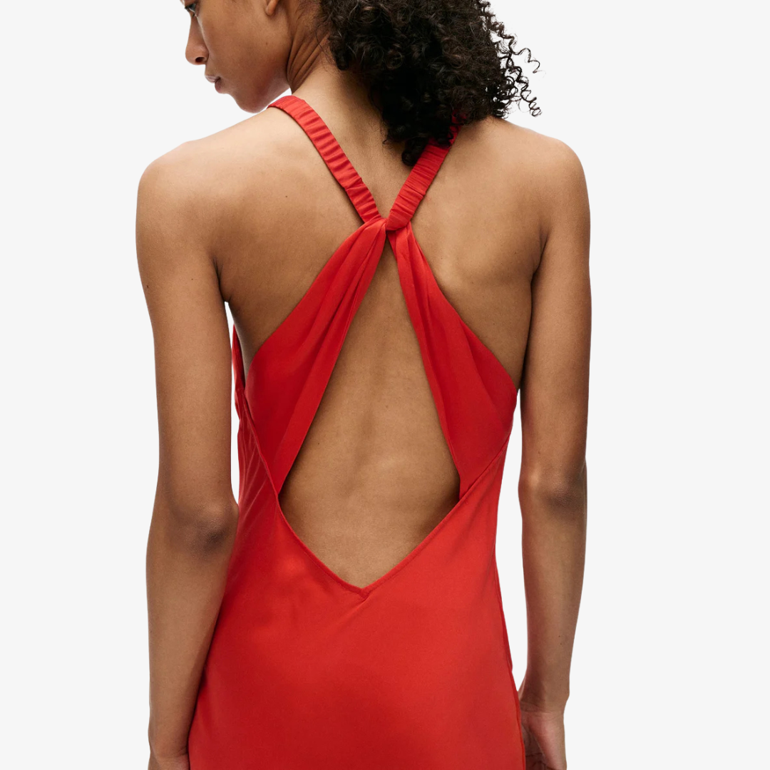 SILK LAUNDRY HIGH LOW DRESS