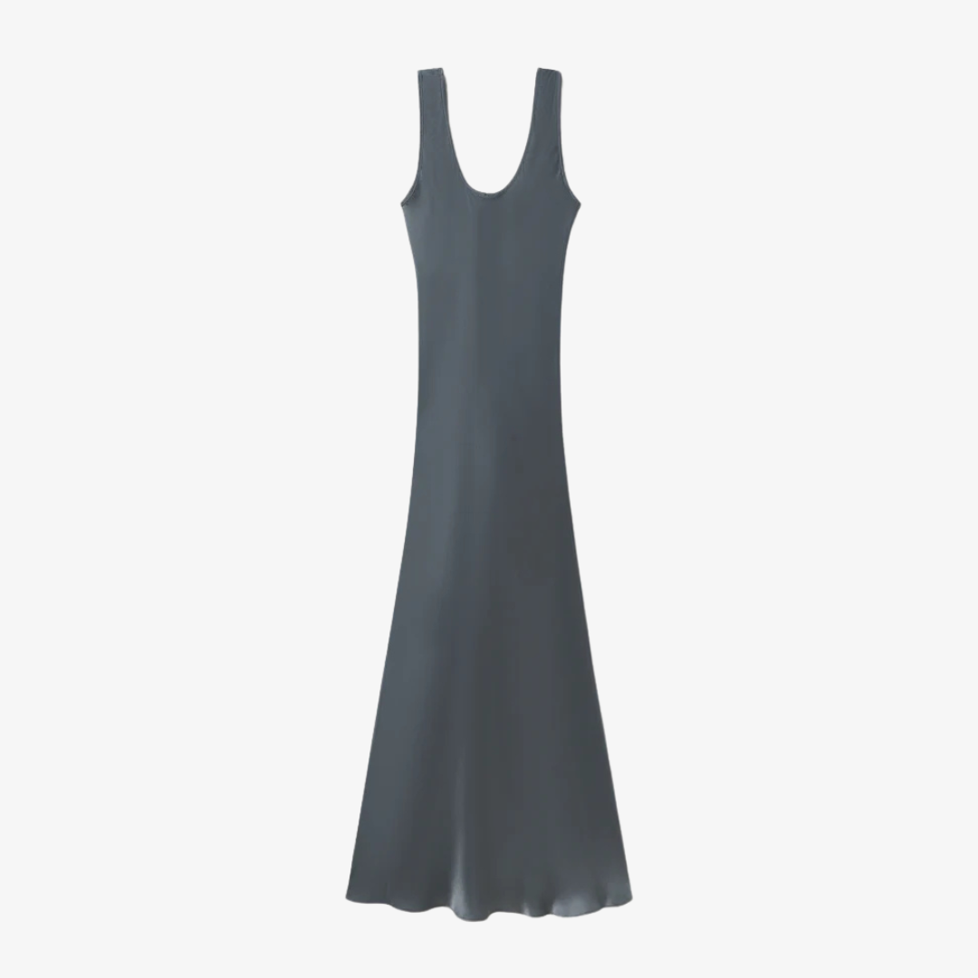 SILK LAUNDRY SCOOP NECK DRESS