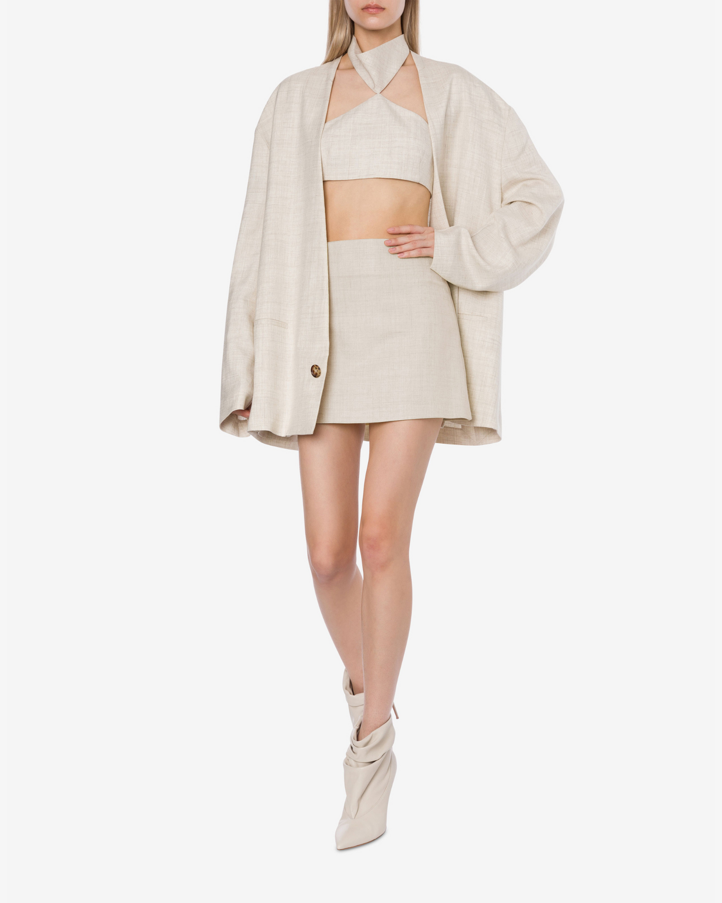 PHILOSOPHY LINEN MINI SKIRT