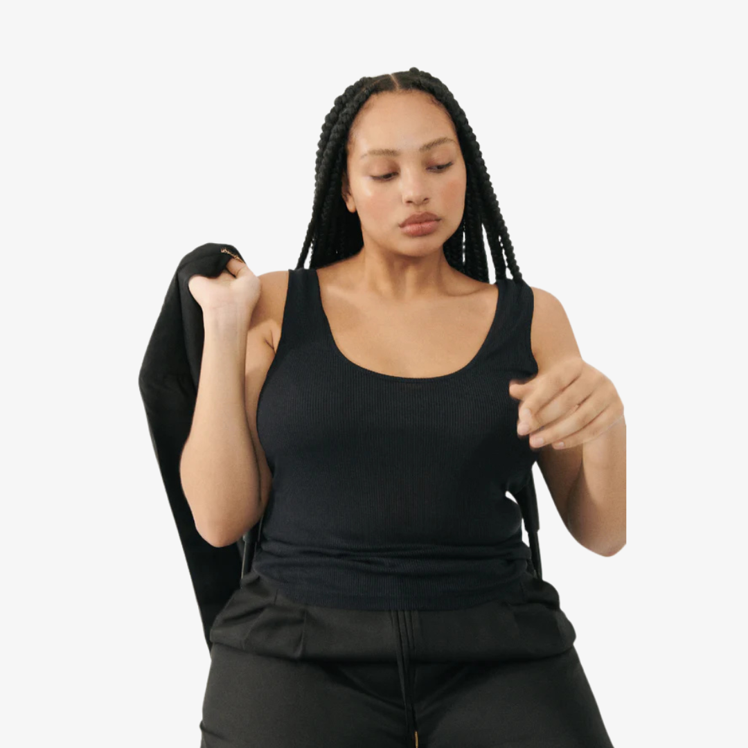 SILK LAUNDRY RIBBED TANK