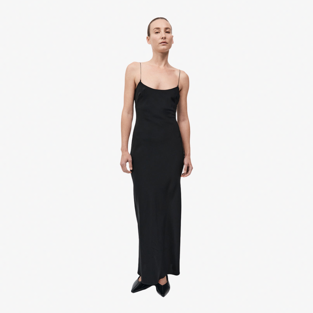 ST AGNI S25 910BLK CHAIN SLIP DRESS