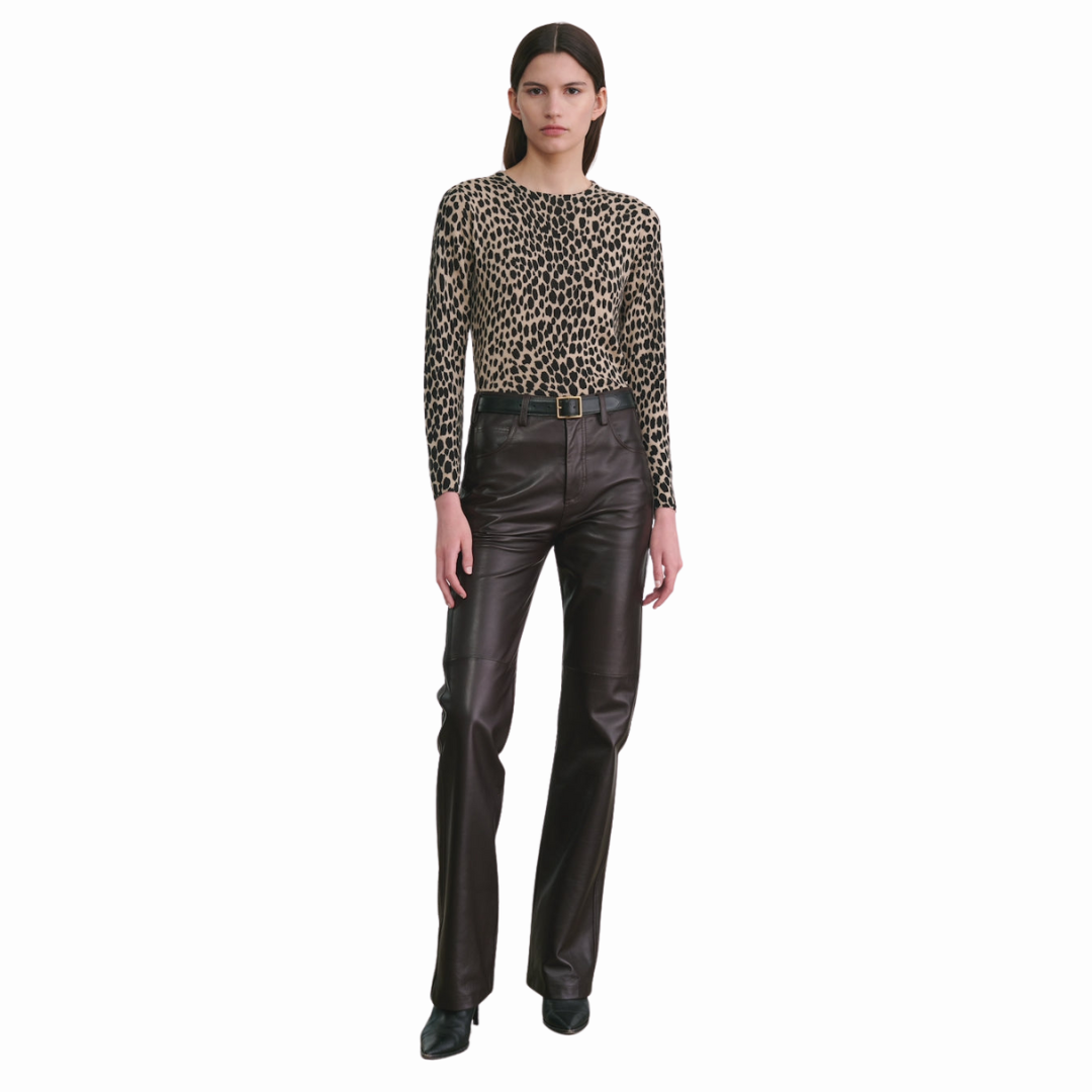 NILI LOTAN CASHMERE LEOPARD SWEATER