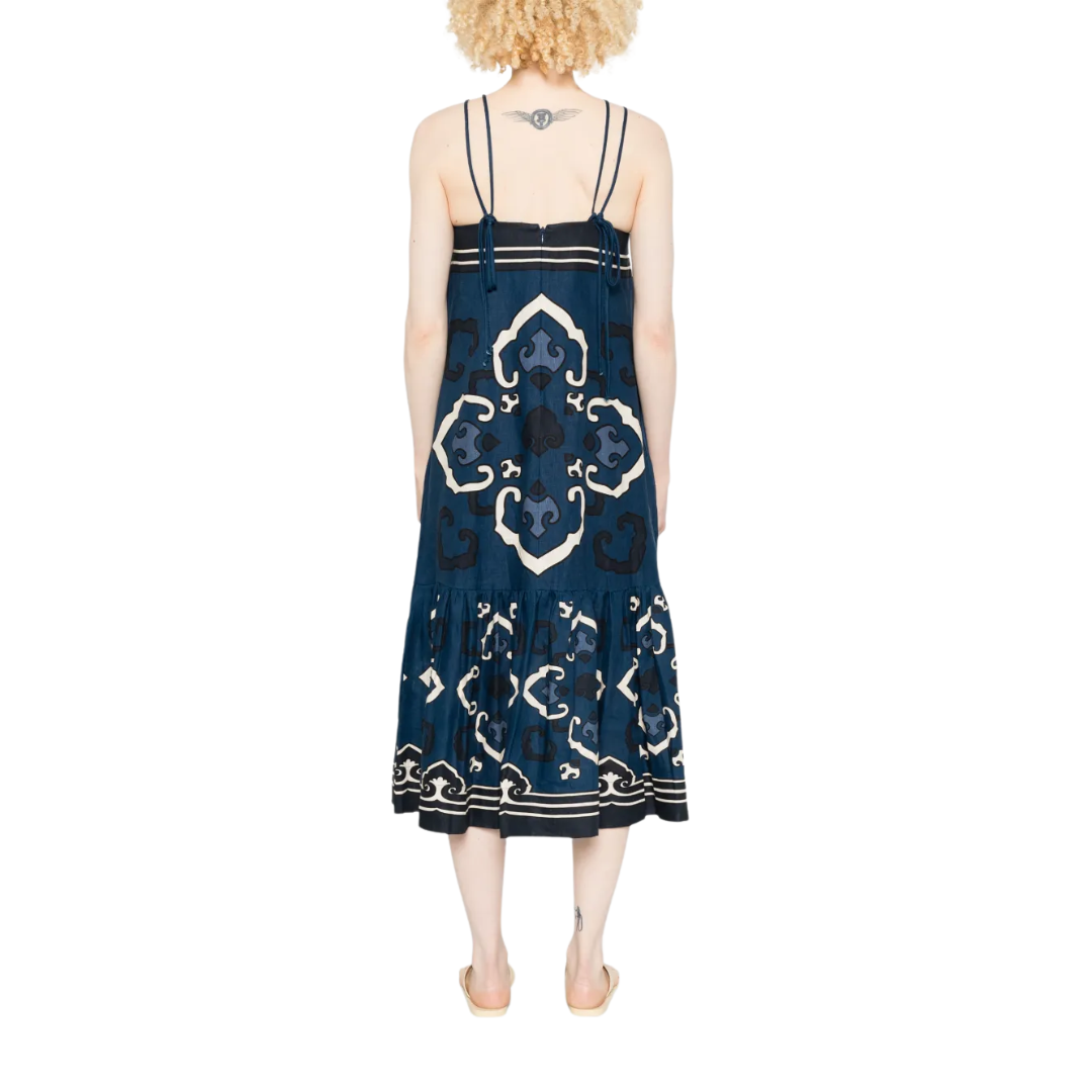 SEA NY BLAISE PRINT SPAGHETTI DRESS