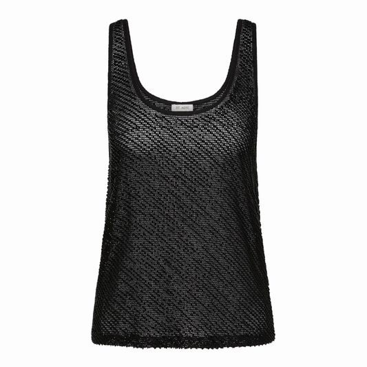 ST AGNI GLASS BEADED MESH TOP