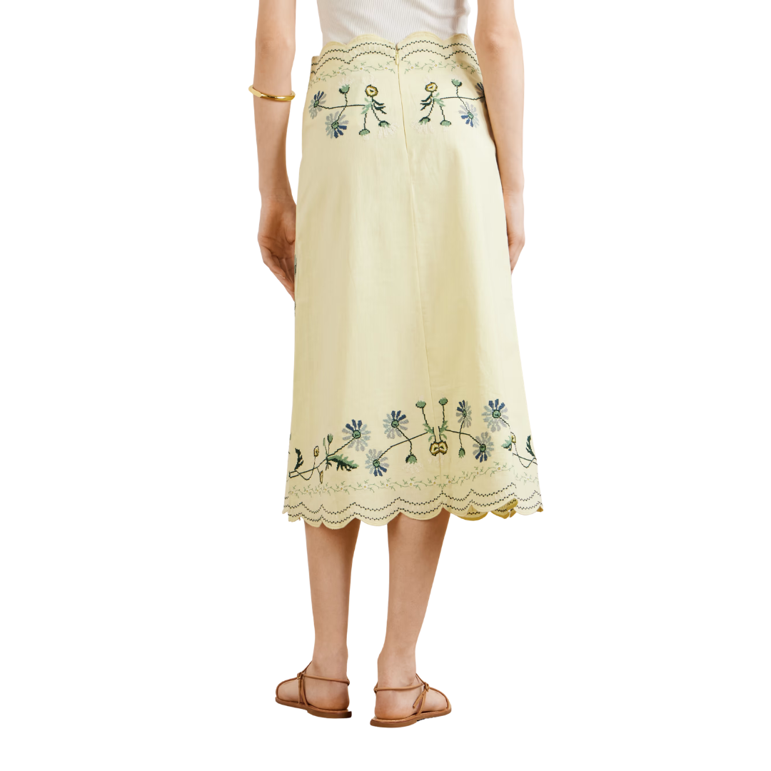 SEA NY AUDRA EMBROIDERY SKIRT