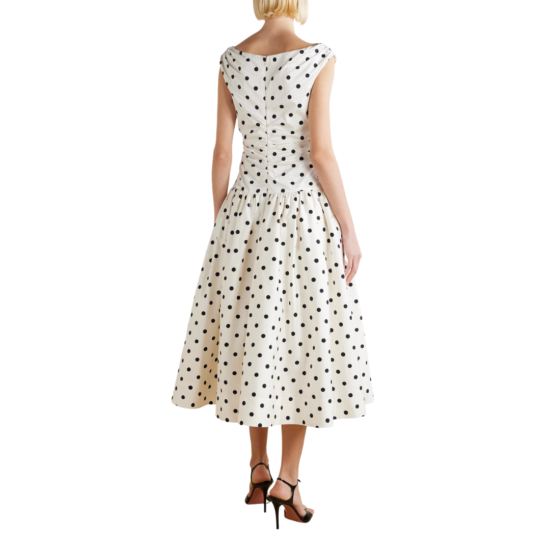 SELF PORTRAIT MIDI POLKA DOT DRESS
