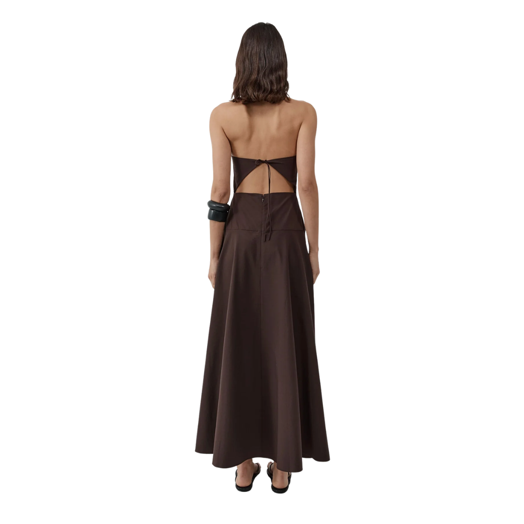 ST AGNI STRAPLESS ROULEAU DRESS