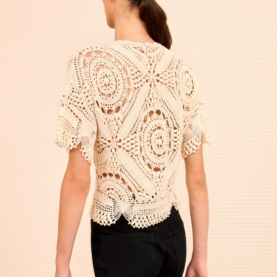 ULLA JOHNSON MADDALENA CROCHET TOP