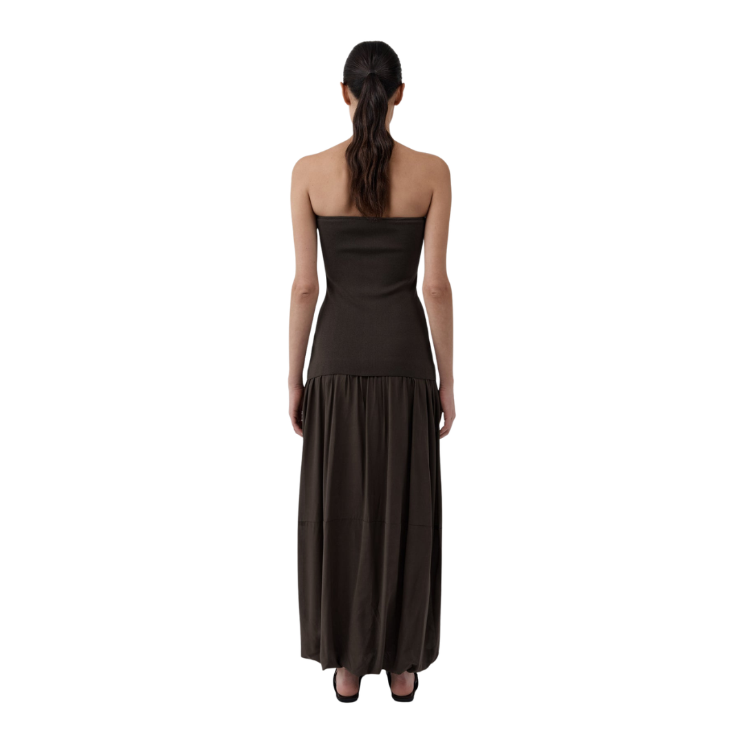 ST AGNI STRAPLESS BALLON HEM DRESS