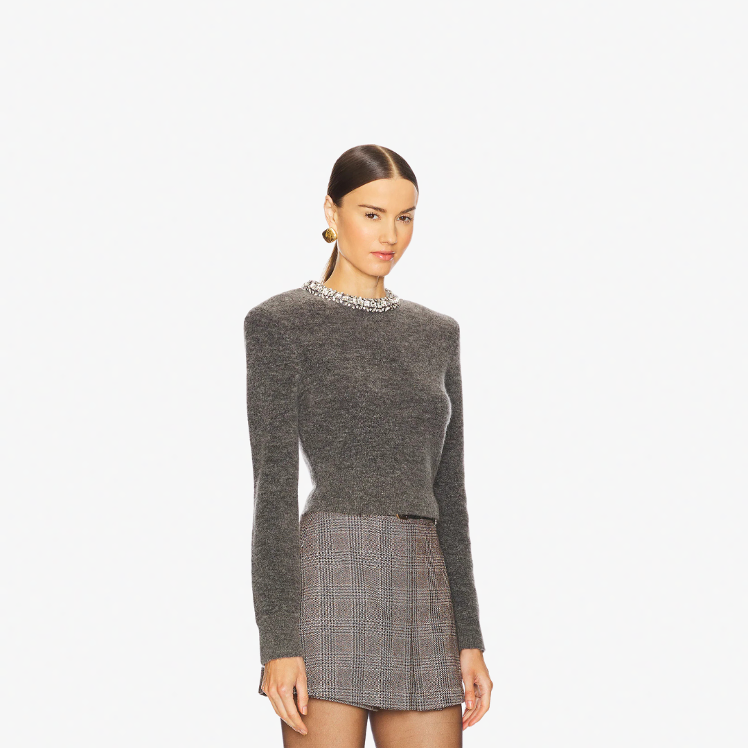 SELF PORTRAIT 118T CHARCOLE KNIT