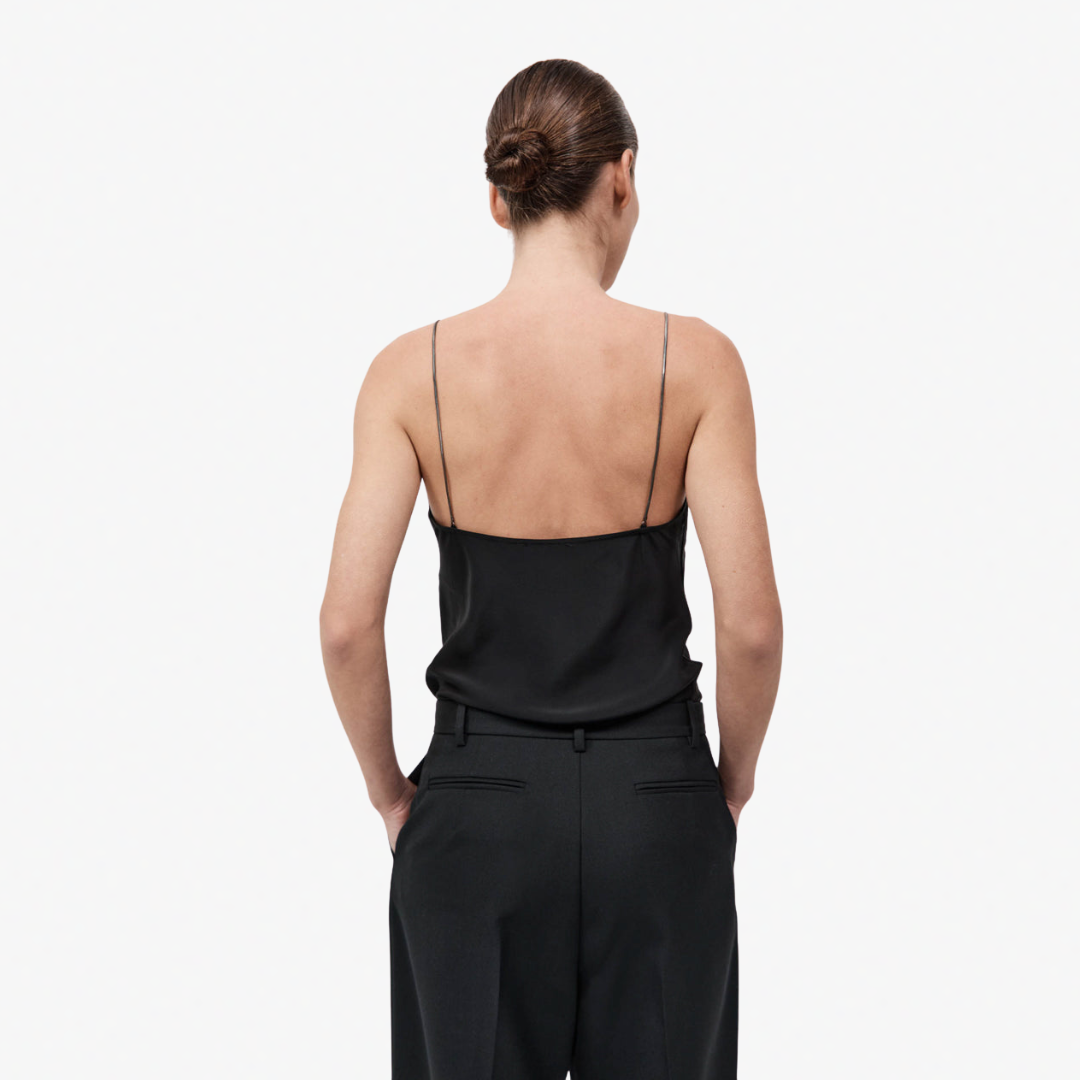 ST AGNI SS25-224BLK CHAIN SILK CAMI