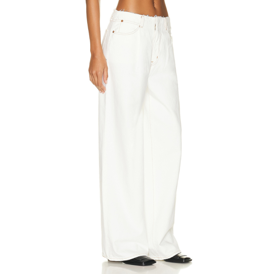 SLVRLAKE TAYLOR WHITE WIDE PLEAT