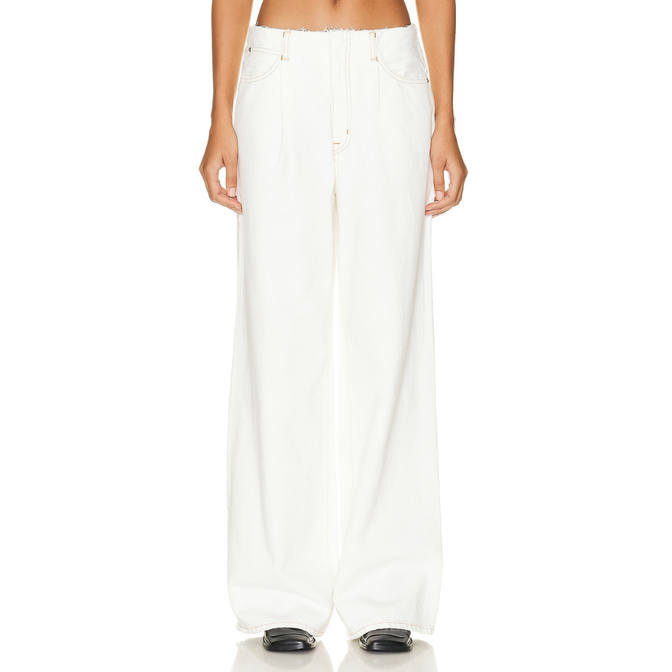 SLVRLAKE TAYLOR WHITE WIDE PLEAT
