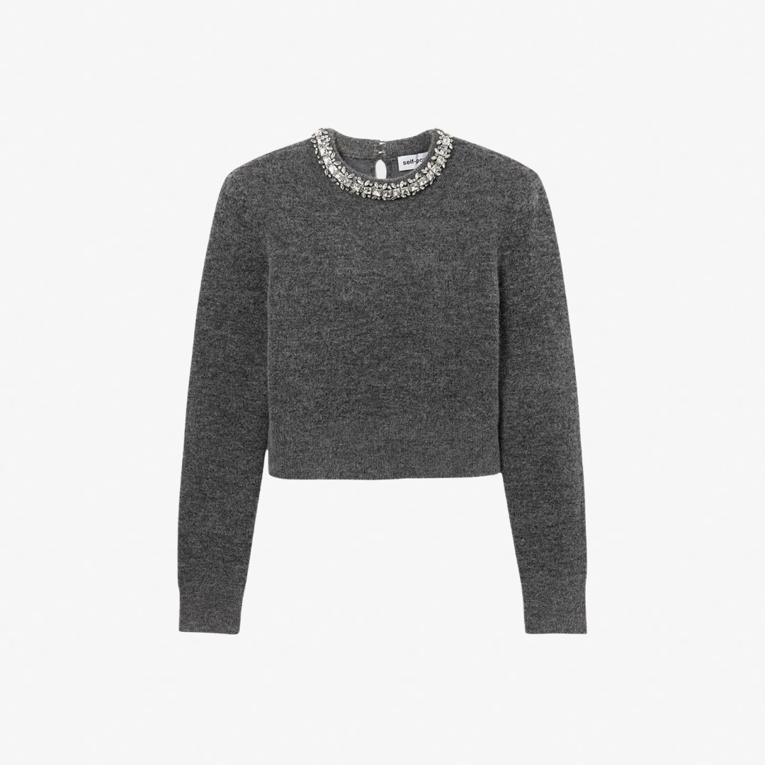 SELF PORTRAIT 118T CHARCOLE KNIT