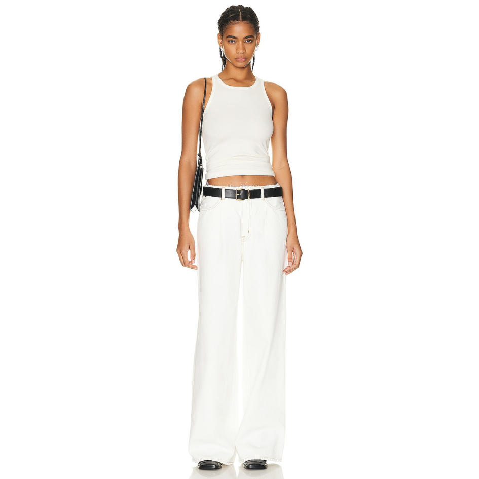 SLVRLAKE TAYLOR WHITE WIDE PLEAT