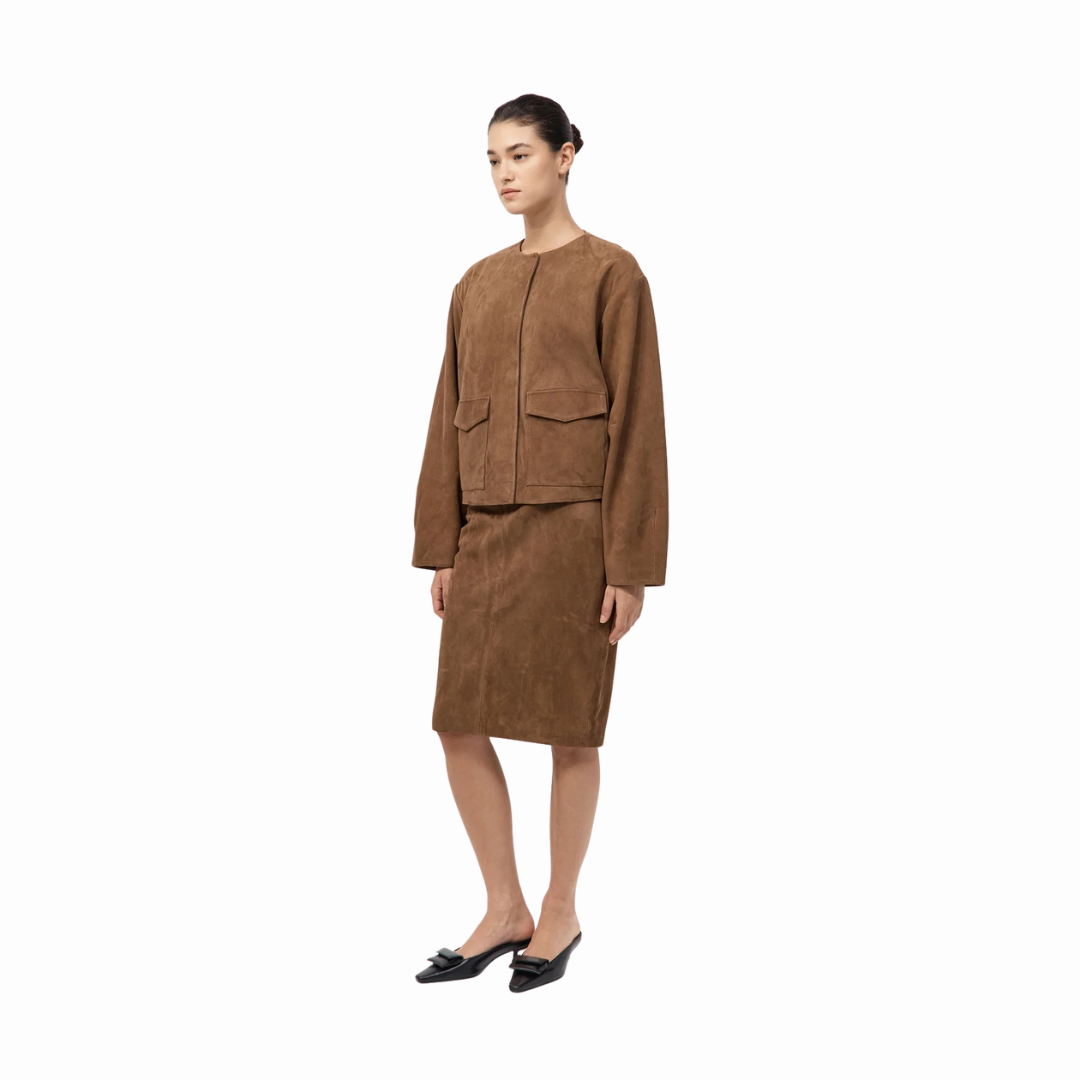 ST AGNI SUEDE COCOON BOMBER