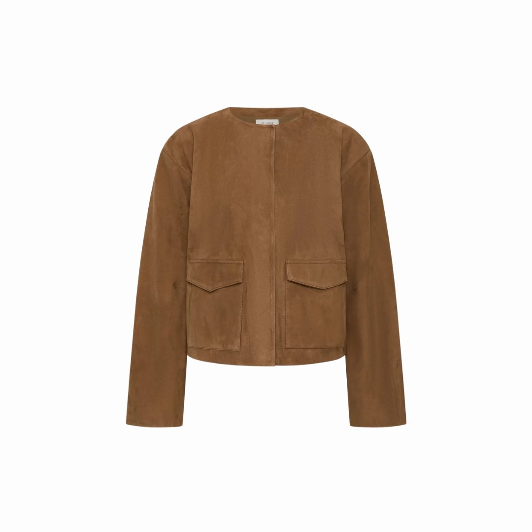 ST AGNI SUEDE COCOON BOMBER