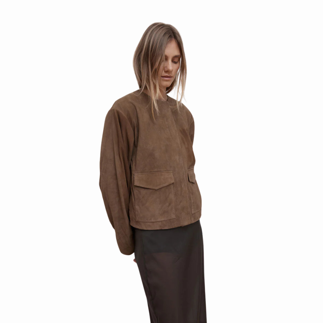 ST AGNI SUEDE COCOON BOMBER