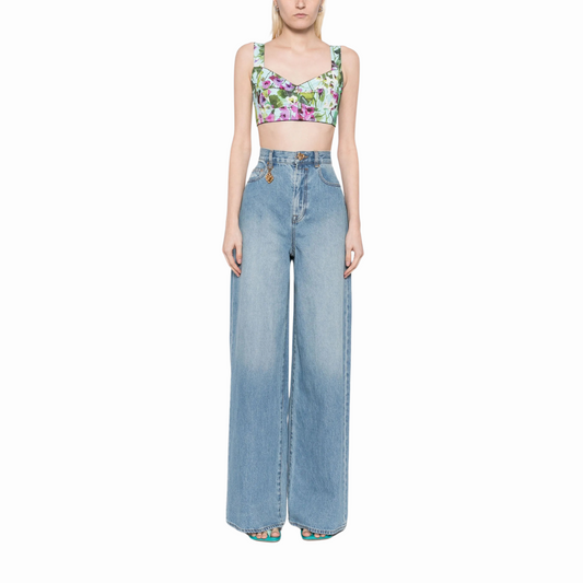 ZIMMERMAN CRUSH WIDE LEG JEANS