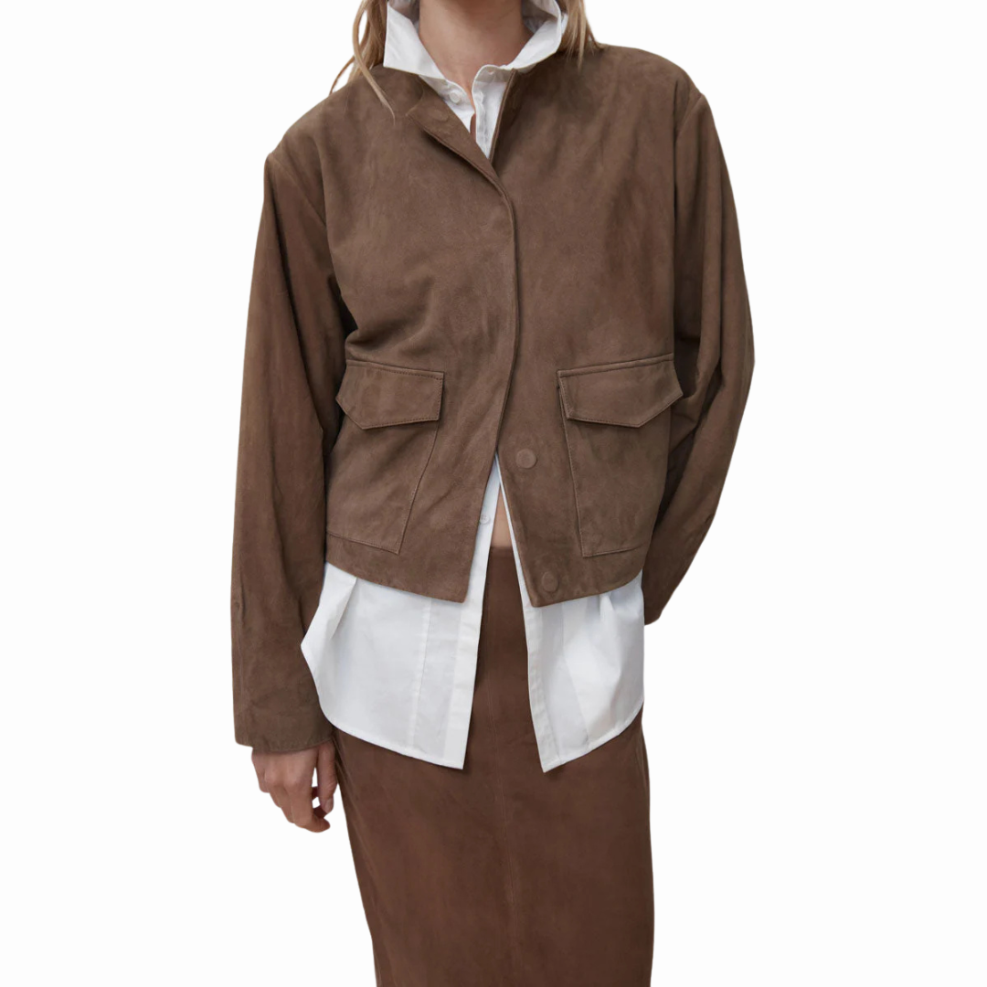 ST AGNI SUEDE COCOON BOMBER