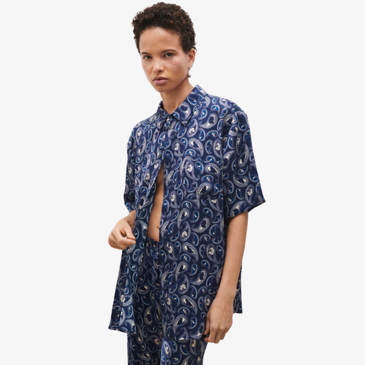 SILK LAUNDRY SHORT BOYFRIEND SHIRT