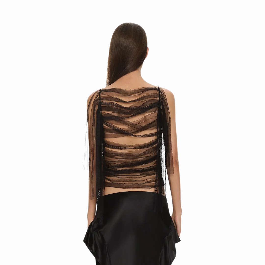 CHRISTOPHER ESBER LATTICE SILK TOP