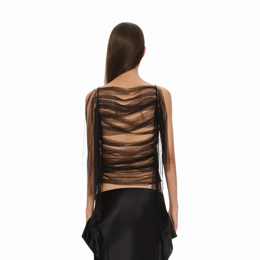 CHRISTOPHER ESBER LATTICE SILK TOP