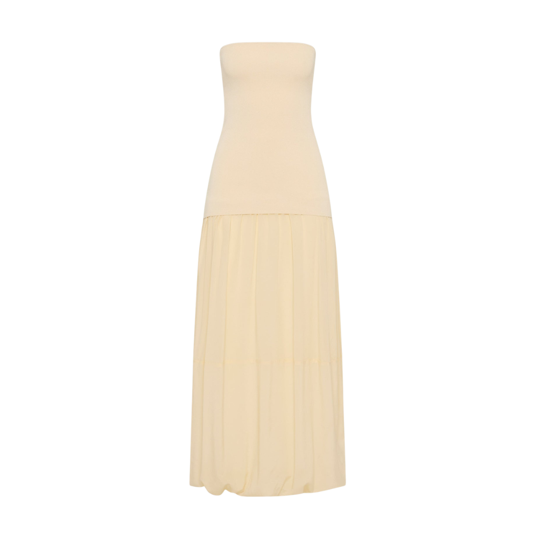 ST AGNI STRAPLESS BALLON HEM DRESS