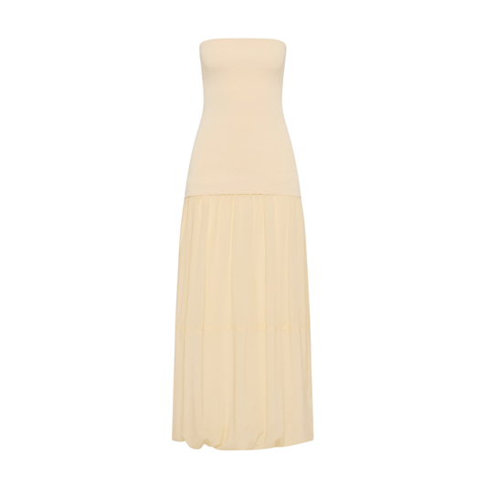 ST AGNI STRAPLESS BALLON HEM DRESS