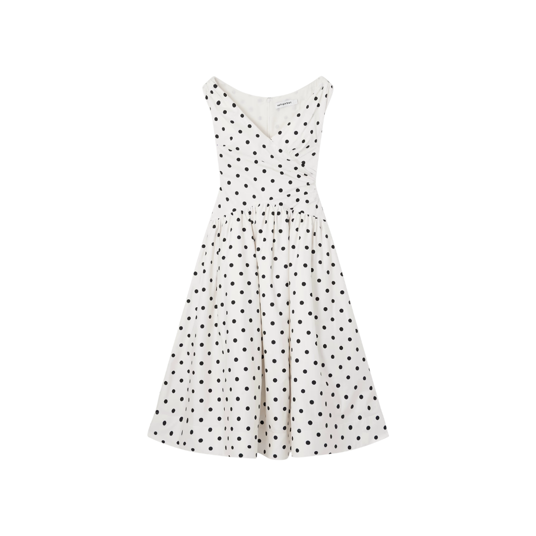SELF PORTRAIT MIDI POLKA DOT DRESS