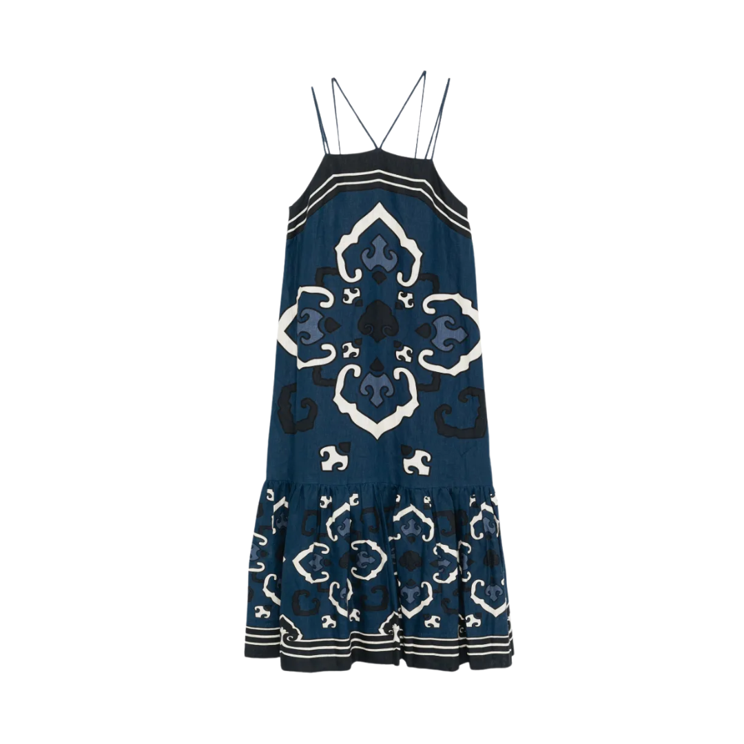 SEA NY BLAISE PRINT SPAGHETTI DRESS