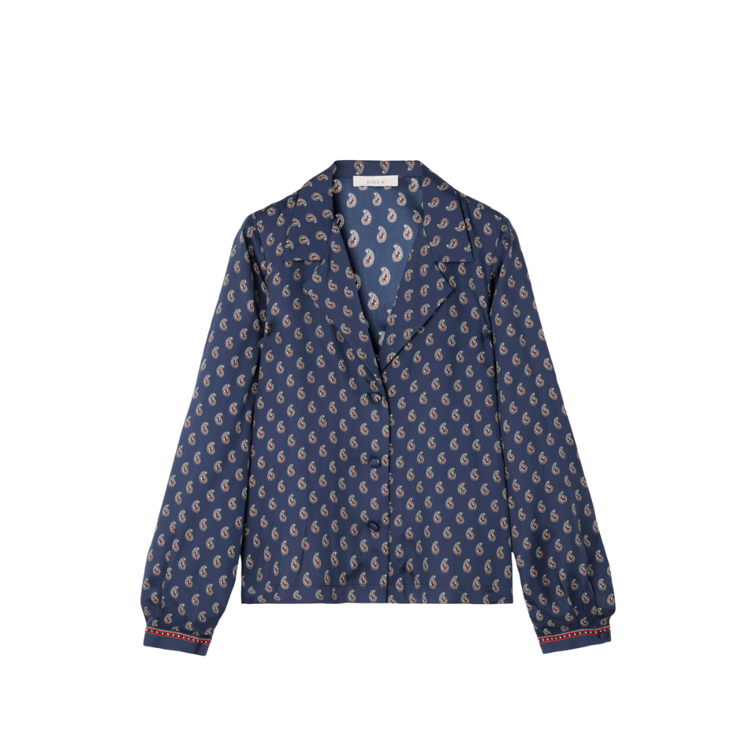 DOEN ELENE TOP BLUE PAISLEY