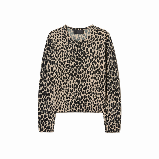 NILI LOTAN CASHMERE LEOPARD SWEATER