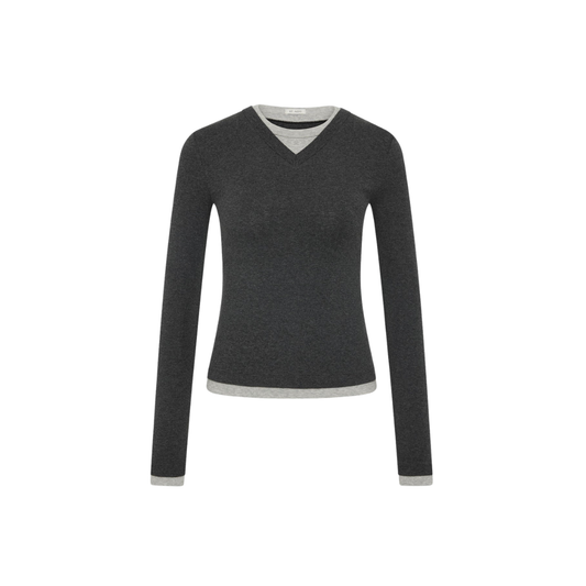 ST AGNI ORGANIC V NECK DOUBLE TEE