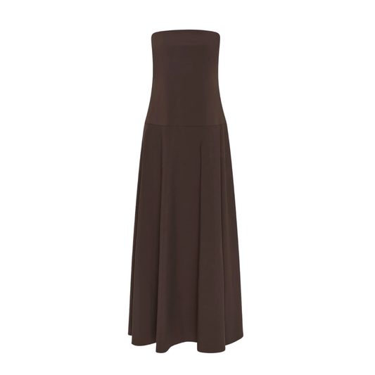 ST AGNI STRAPLESS ROULEAU DRESS