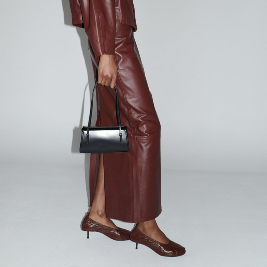 ST AGNI LEATHER COLUMEN SKIRT