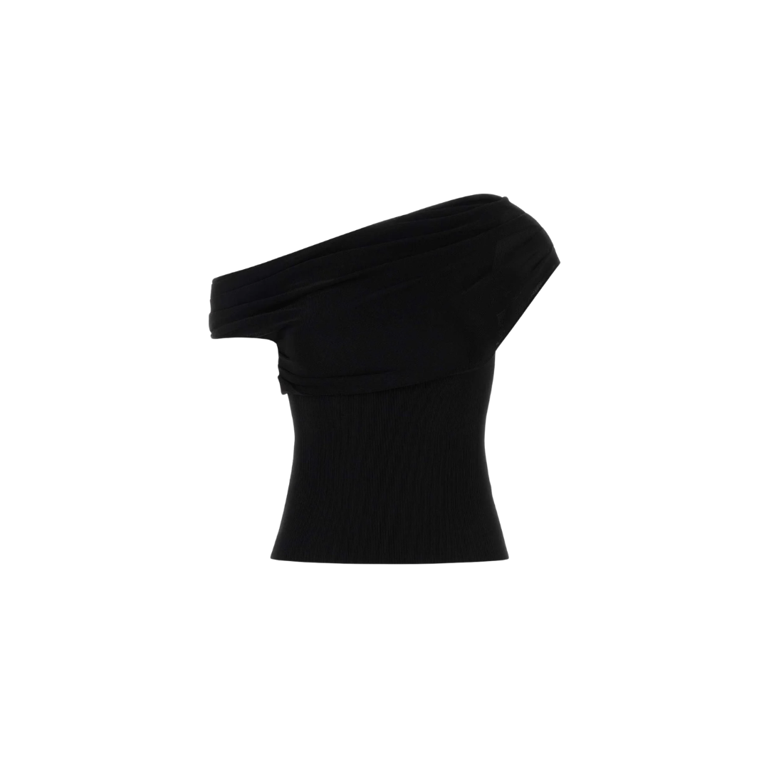 SELF PORTRAIT 108T-B DRAPE KNIT TOP