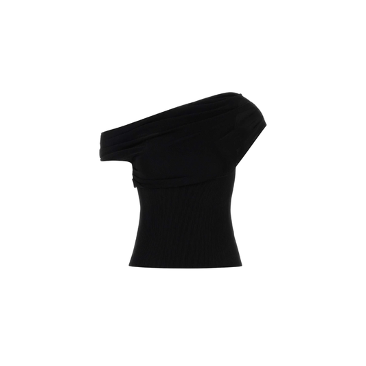SELF PORTRAIT 108T-B DRAPE KNIT TOP