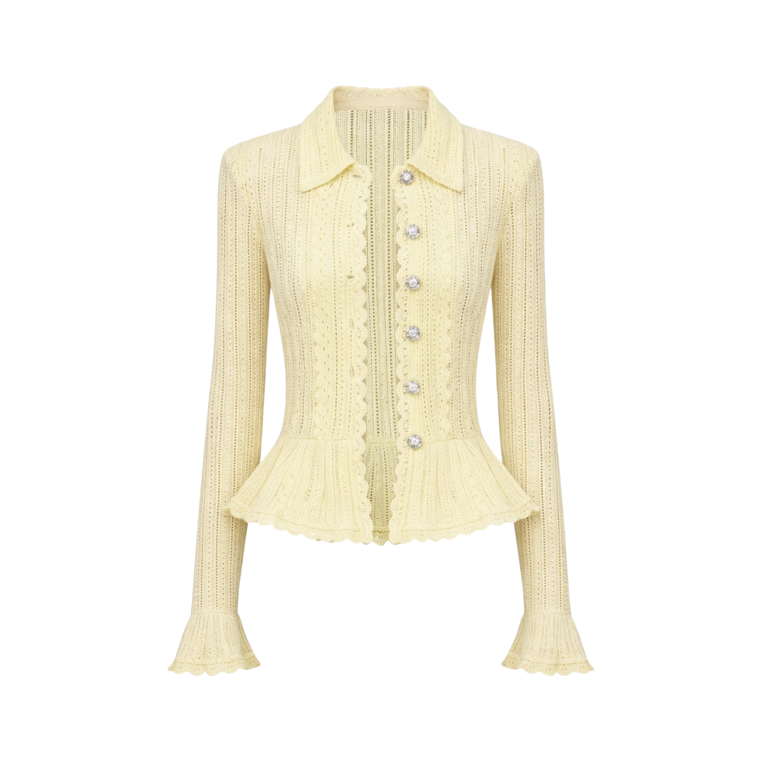 SELF PORTRAIT POINTELLE CARDIGAN