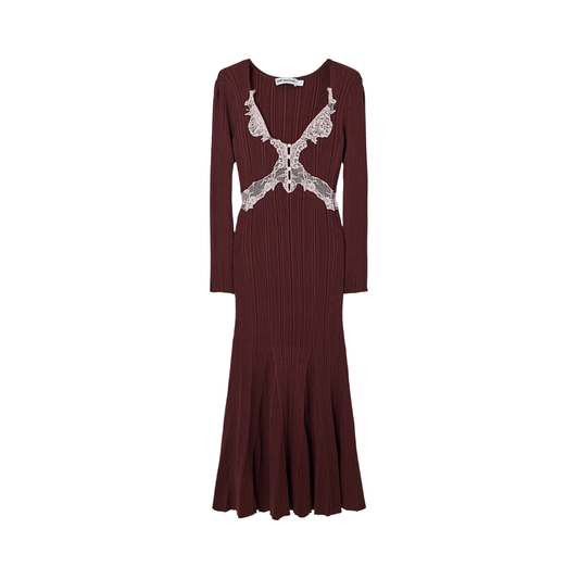 SELF PORTRAIT 176M BROWN LACE DRESS