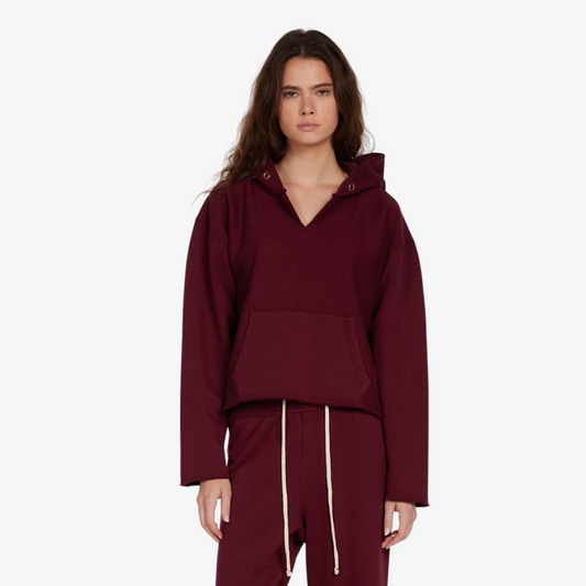 LES TIEN RACHEL RAW NECK HOODIE