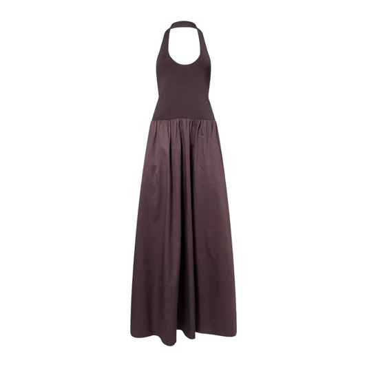 ST AGNI HALTER GATHERED DRESS