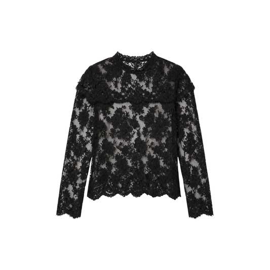 SEA NY KIRRA LACE TIE NECK TOP
