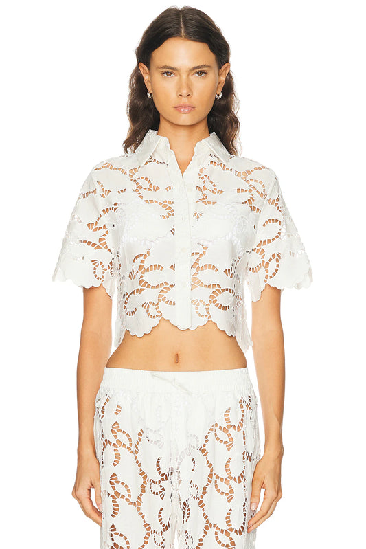 NICHOLAS SONORA CROP SHIRT