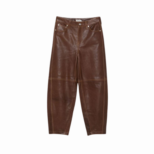 SIMKHAI WALDEN LEATHER BARREL PANTS