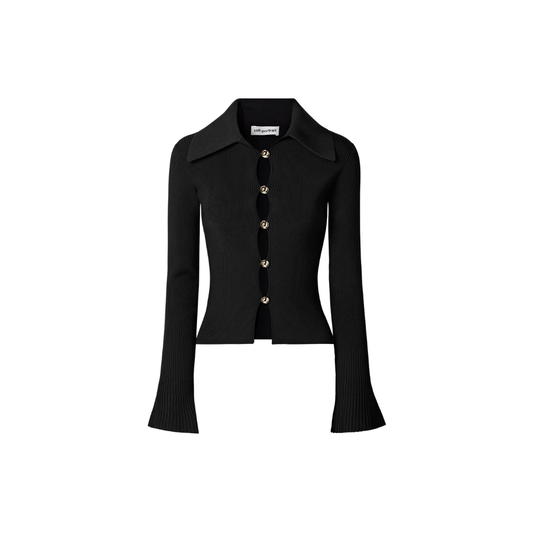 SELF PORTRAIT BLACK VISCOSE RIB