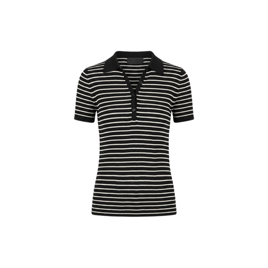 NILI LOTAN FENNA SILK STRIPE POLO