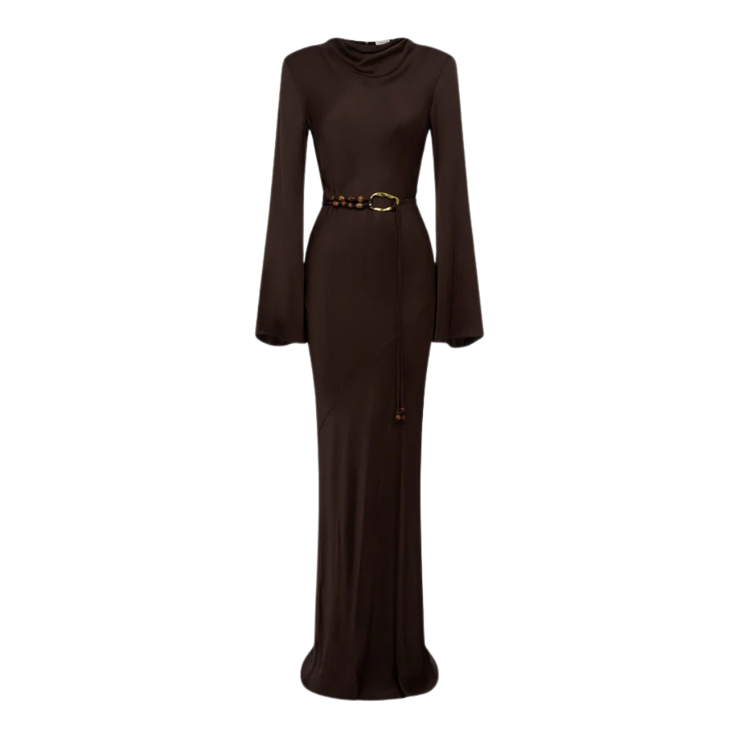SHONA JOY LONG SLEEVE MAXI DRESS