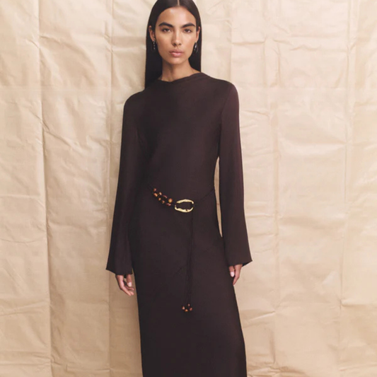 SHONA JOY LONG SLEEVE MAXI DRESS