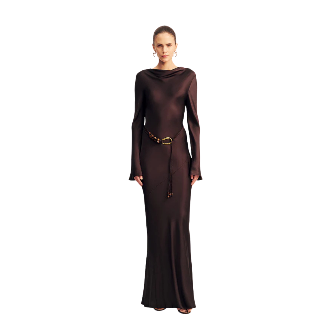 SHONA JOY LONG SLEEVE MAXI DRESS